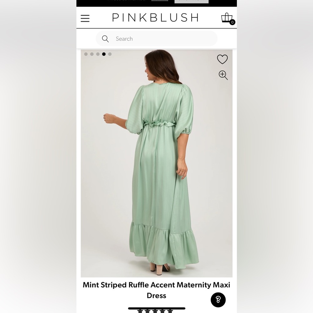 Pink Blush Maternity Mint Striped Ruffle Accent Tiered Maxi Dress in Mint - Picture 9 of 9
